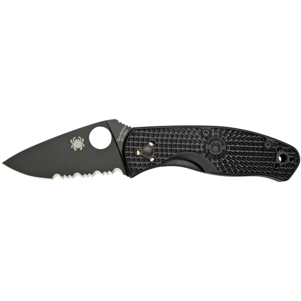 Ніж Spyderco Persistence Persistence Lightweight FRN Black Blade, напівсеррейтор к:black - фото