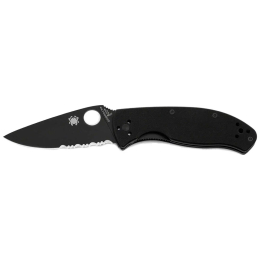 Ніж Spyderco Tenacious Black Blade, напівсеррейтор
