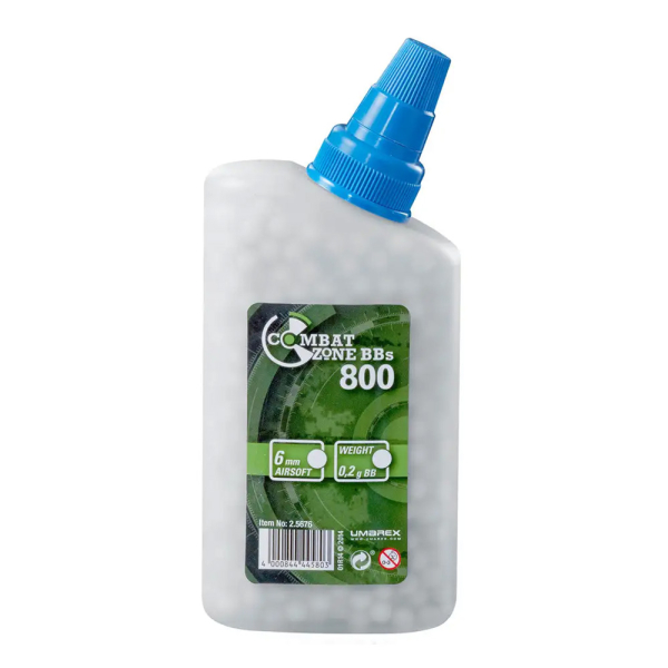 Страйкбольні кульки Umarex Combat Zone BB 6 мм ,0,20 g, 800 pcs bottle к:white - фото